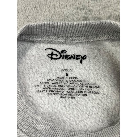 Disney "Let There Be Love" Sweatshirt  Mens Small Gray Ribbed Y2K Rainbow Mickey - Picture 3 of 8